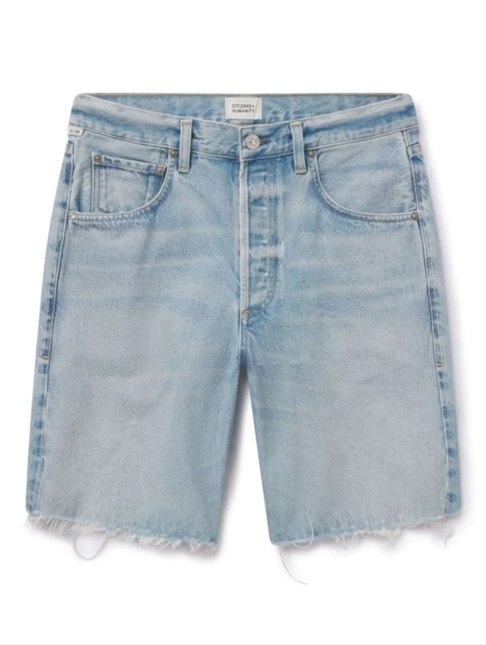 Citizens of Humanity Annina High-Rise Raw Hem Denim Shorts - Picture 1 of 14